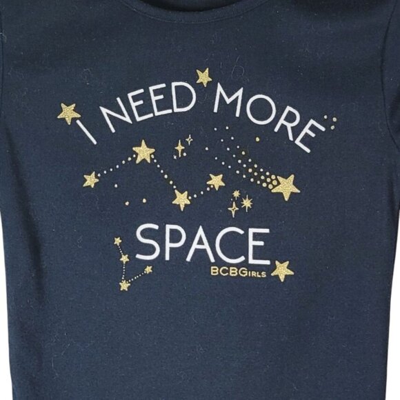 2/$15 BCBG Girls Pajama Set Blue Size 10 Pants I Need More Space Stars Astronomy - Picture 4 of 11